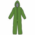 Kappler Zytron 400 Coverall, Green, 4X, 6PK Z4H428GN--4X